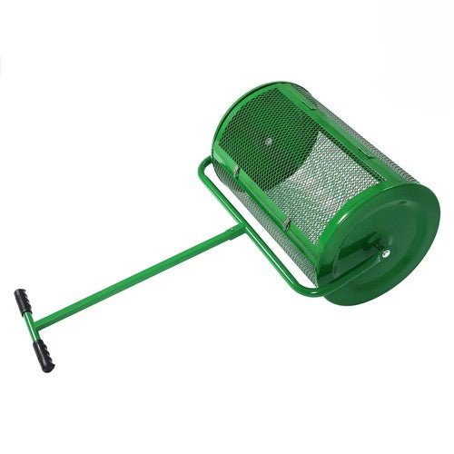 DURAFORCE 24'' Green Peat Moss Compost Spreader Lawn Garden Care Manure Spreaders Roller