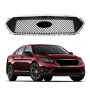 DURAFORCE Mesh Front Upper Bumper Grille Plastic Chrome Frame For Ford Taurus 2013-2019