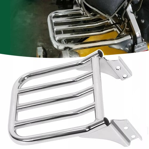 DURAFORCE For Harley Fatboy Heritage Softail Dyna 84-up Chrome Rear Backrest Luggage Rack