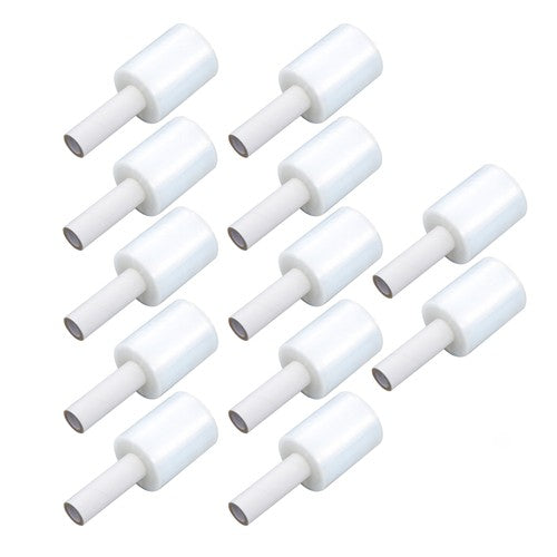 DURAFORCE 12 Rolls 5" in. x 1000FT 80 Gau Stretch Shrink Film Hand Wrap With Handle -CLEAR
