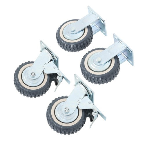 DURAFORCE 4 pieces of gray PU straight wheel polyurethane swivel wheels 2 straight wheels