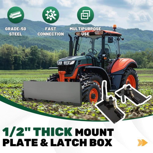 DURAFORCE 1/2" Quick Tach Attachment Mount Plate & Conversion Adapter Latch Skid Steer