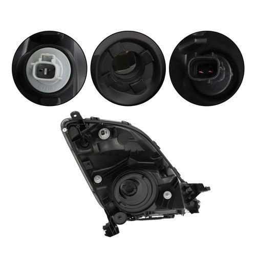 DURAFORCE Headlight Black For Toyota Prius 2006 2007 2008 2009 Headlamp Left+Right Side