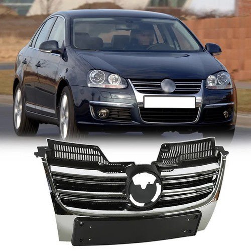 DURAFORCE Front Upper Chrome Grille for 2005-2010 for VW for Volkswagen Jetta MK5 Sedan