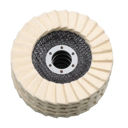 DURAFORCE 5PCS 4.5"×7/8" Felt Flap Disc Polishing Flap Discs Wool Flap Buffing Wheel Pad