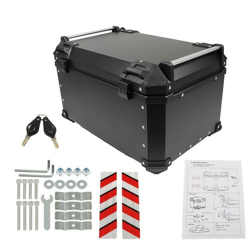 DURAFORCE 65L Black Motorcycle Tour Tail Box With Security Lock Waterproof Top Case