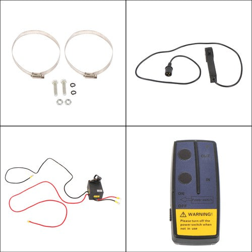 DURAFORCE 2500 lbs Electric Winch 50ft Synthetic Rope 12VDC/1.2HP Wireless & Wired Remote