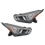 DURAFORCE For Nissan Versa S SV 20-21 OE Pair LH+RH Headlight Assembly Set Chrome Housing