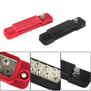 DURAFORCE New 12 Point Bus Bar Power Distribution Block 180A 12V DC Pair Black & Red USA