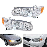 DURAFORCE Headlights Replacement w/Corner Fit For Toyota 2001-2002 Corolla L+R Combo Set