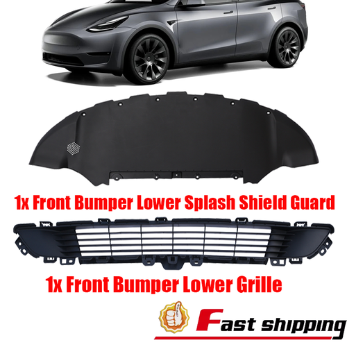 DURAFORCE Front Bumper Lower Grill & Lower Splash Shield Guard For 2020-2023 Tesla Model Y
