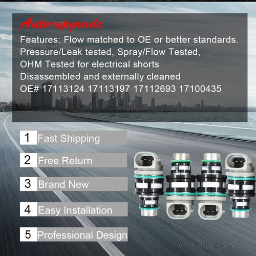 DURAFORCE 4 Sets Fuel Injector 2.2 17113124 17113197 For Chevy GMC Cavalier Buick Pontica