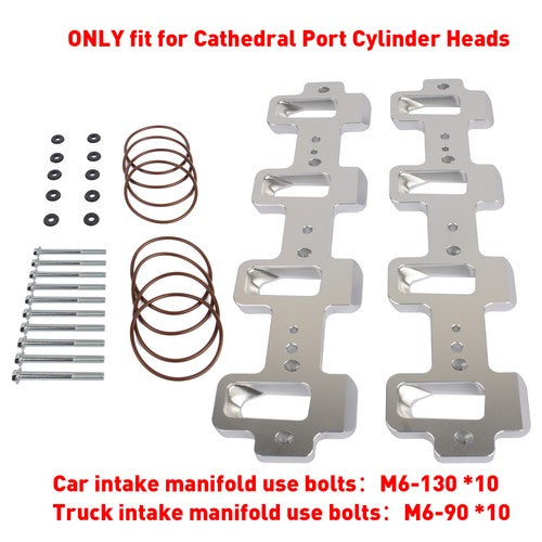 DURAFORCE For 551316 Cathedral Port Cyl Head to Rectangle Port Intake Manifold Adapters