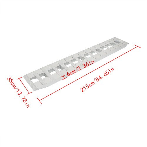 DURAFORCE 1 Pair 6063 Aluminum Silver 84" × 14" Ramps 6000Lbs Car Trailer Truck Hook End