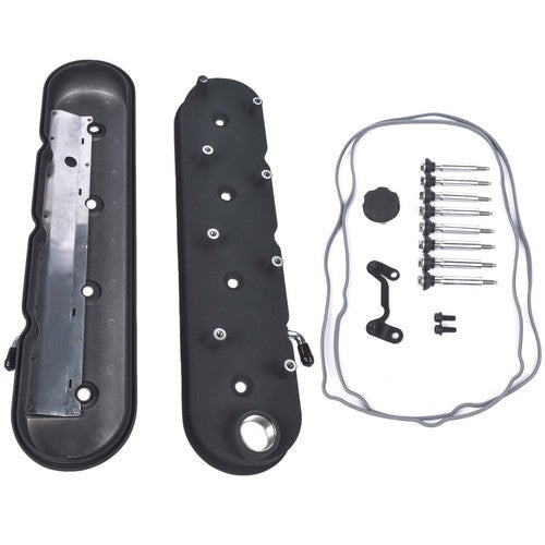DURAFORCE GM LS Black Cast Aluminum Valve Covers w/Coil Mounts For LS1 LS2 LS3 5.3 6.0 6.2
