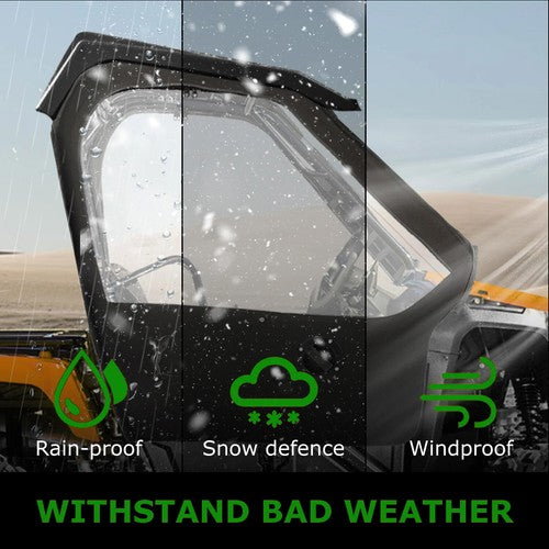 DURAFORCE Left &Right Soft Doors Cab Enclosures For Honda Pioneer 500 2015-2024 Black