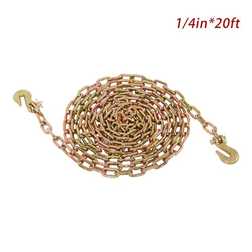 DURAFORCE With Clevis Hooks Transportation Bundle Chain Steel Gold 3150lbs G70 1/4in×20ft