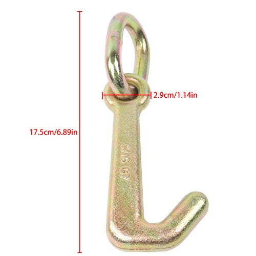 DURAFORCE 4 Pack 5/16 Inch G70 Mini J Hook Hook 5400 Lbs Working Load Limit Towing Hooks