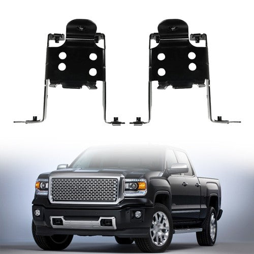 DURAFORCE Black Fit For 2011-2014 GMC Sierra 2500/3500 HD Front Bumper Bracket 2 Pc LH&RH