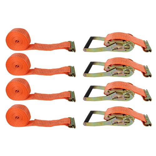 DURAFORCE 4PCS 15' E Track Ratchet Tie Down Strap Truck Trailer Enclosed Cargo Van Straps