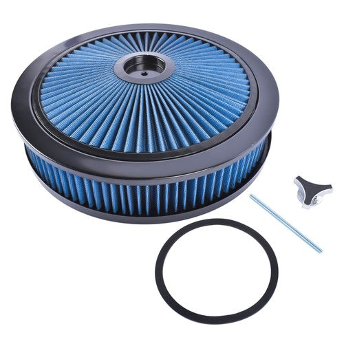 DURAFORCE 14" x 3" Blue Air Cleaner Set Super Flow Washable Blue Extraflow for Chevy Ford