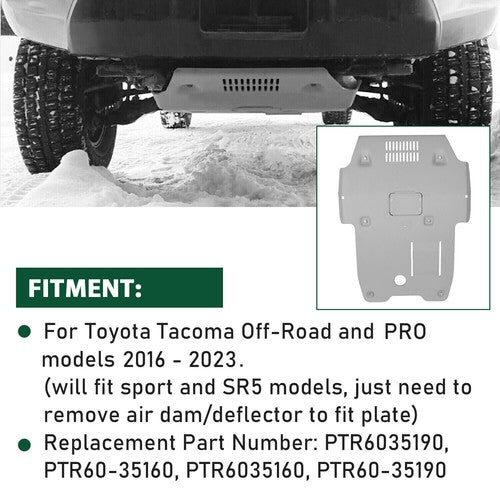 DURAFORCE For Toyota Tacoma 2016-2023 Off-Road Front Skid Plate PTR60-35190 PTR6035160