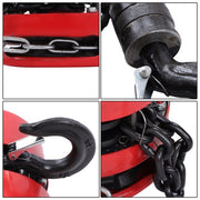 DURAFORCE 1 Ton / 2200Lbs Chain Hoist Manual Puller Block Fall Chain 10FT with Hook Red