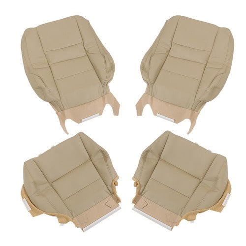 DURAFORCE New Driver Passenger Side Leather Seat Cover 4Pcs Tan For Honda Accord 2008-2012