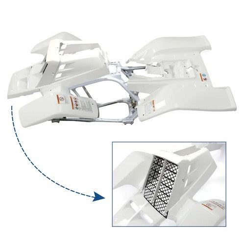 DURAFORCE White Fenders Gas Tank Plastics Kits Grill for Yamaha Banshee 350 YFZ350