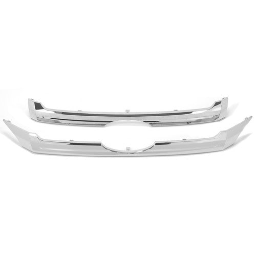 Front Upper Center Grille Trim Grill Chrome Set for 2011-2014 Ford Edge 2 Pcs