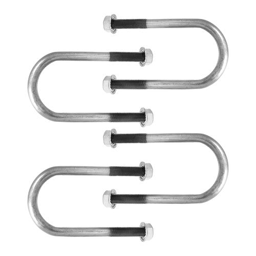 Trailer U Bolt Kit for 2 Inch Axle Tube 6 Inch Long Set Of 4 Bare Metal