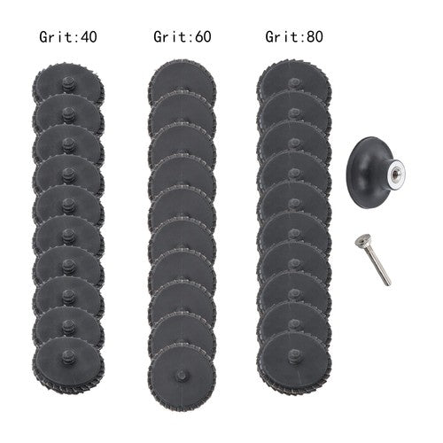 DURAFORCE 30 PCS 2 Inch Mixed Curved Roll Lock Quick Change Sanding Discs 40/60/80 Grit