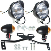 DURAFORCE Black Motorcycle Passing Driving Spot Fog Lamp w/ Turn Signal Lights For