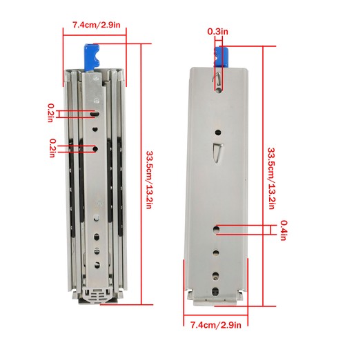 DURAFORCE Locking Drawer Slides 12 Inch Full Extension & Lock 500 lb Load Capacity 1 Pair
