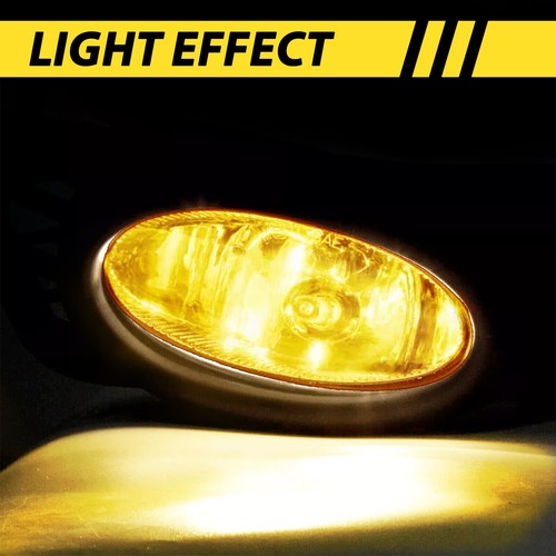 DURAFORCE For 2009 2010 2011 Honda Civic Sedan Fog Lights W/ Wiring & Switch Yellow Lens