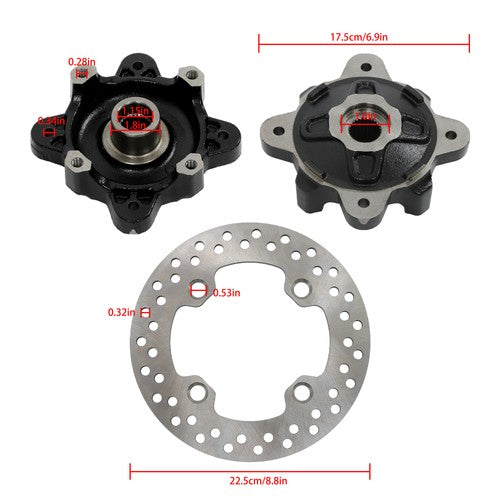 DURAFORCE Front Wheel Hub Brake Rotor Kit For Polaris RZR570 RZR900 ACE570 ACE900 5137127