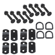 DURAFORCE 1/2" Heavy Duty Bolt-On Forged D Ring,12000Lbs Break Strength (Pack of 4) Black