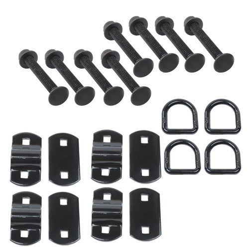 DURAFORCE 1/2" Heavy Duty Bolt-On Forged D Ring,12000Lbs Break Strength (Pack of 4) Black