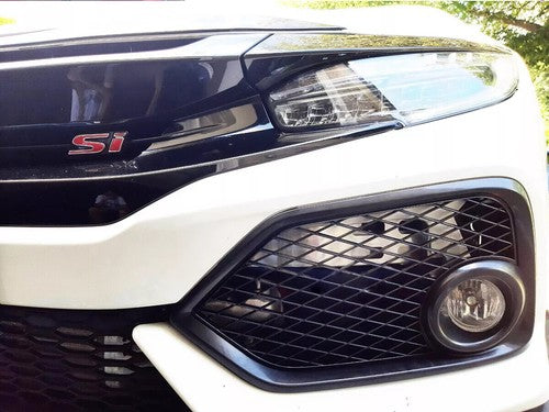 DURAFORCE Fog Light Lamp Covers Fit 2017-2021 for Honda Civic Type R Black Open Mesh