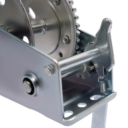 DURAFORCE 1400LB Steel Horizontal Pulling Hand Winch w/Ratchet Galvanized For Boat Trailer