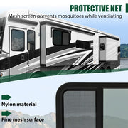 DURAFORCE 24" x 22" RV Window Fit For Camper Trailer Horizontal Sliding Window Breathable