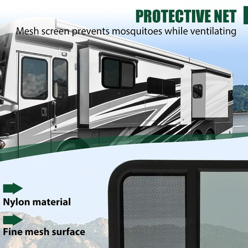 DURAFORCE 24" x 22" RV Window Fit For Camper Trailer Horizontal Sliding Window Breathable