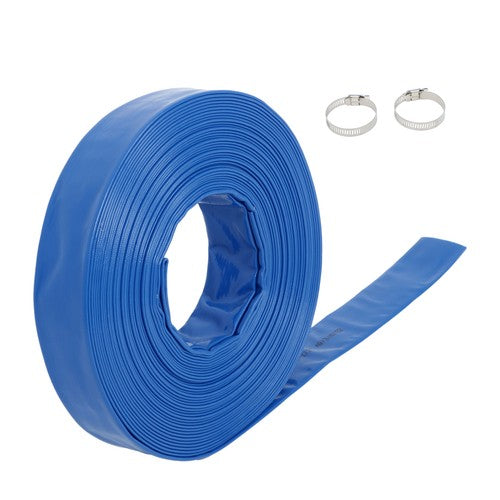 DURAFORCE 1-1/2" x 100FT PVC Irrigation Hose With Two Hose Collets，Super Wear-resistant