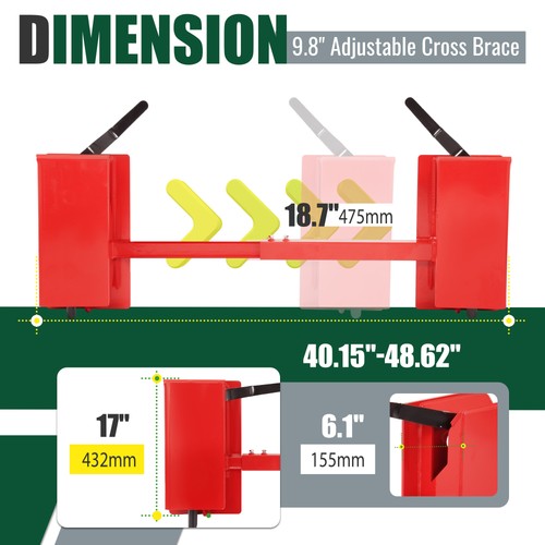 DURAFORCE 4000lb Skid Steer Quick Tach Conversion Adapter Attach w/ Adjustable Cross Brace