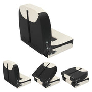 DURAFORCE Fishing Boat Seat Low Backrest Back Folding Down Black/White Waterproof