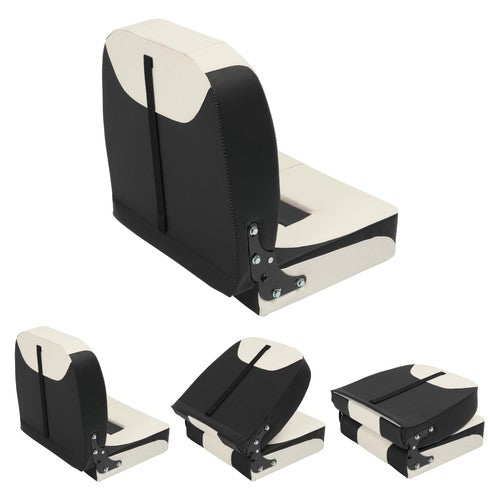 DURAFORCE Fishing Boat Seat Low Backrest Back Folding Down Black/White Waterproof