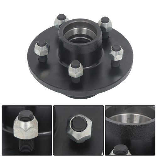 DURAFORCE Idler Hub Round Spindle Kit Trailer Hub Kit With Bearing Kit For 5 Lug × 4.5"
