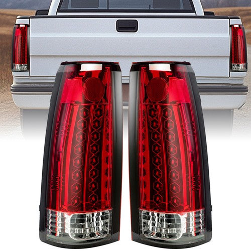 DURAFORCE Tail Lights Lamp LED Red Pair for 1988-1998 Chevy K1500 GMC C1500