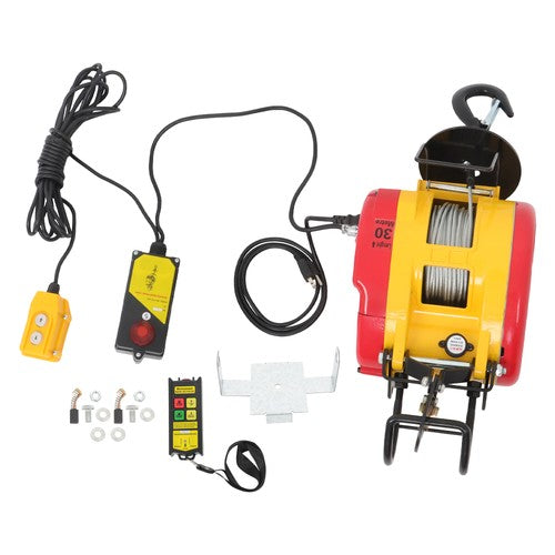 DURAFORCE 1100lbs 500kg 2in1 Portable Electric Hoist Winch Wire & Wireless Remote Control