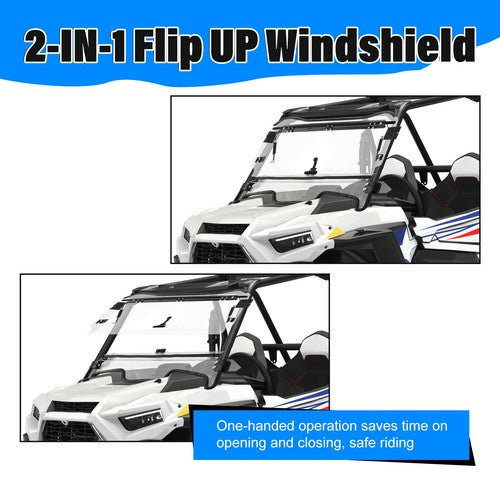 Scratch Resistant Flip Windshield for Polaris RZR XP Turbo S 2019 XP 4 Turbo S